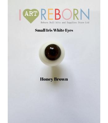 (White Sclera)SMALL IRIS Ultra Newborn Eyes - Honey Brown